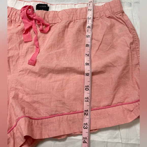 J.crew chambray boxer seaside shorts pink coral woman’s L sleep bottoms casual - Picture 7 of 13